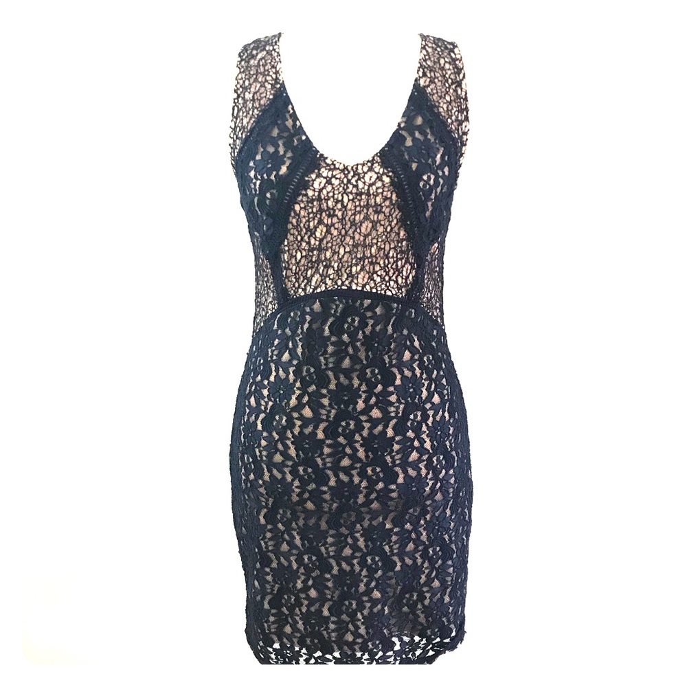 Bobbi Rocco Navy Blue Lace Dress Size L!